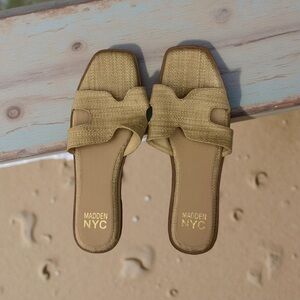 Madden NYC Women's Tan Slide Sandals